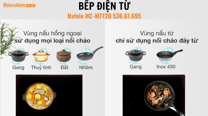 Bếp điện từ Hafele HC-M772D 536.61.695 2 vùng nấu